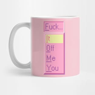 Fuck It - Geeky Pink Pixel Art Windows 95 Menu Mug